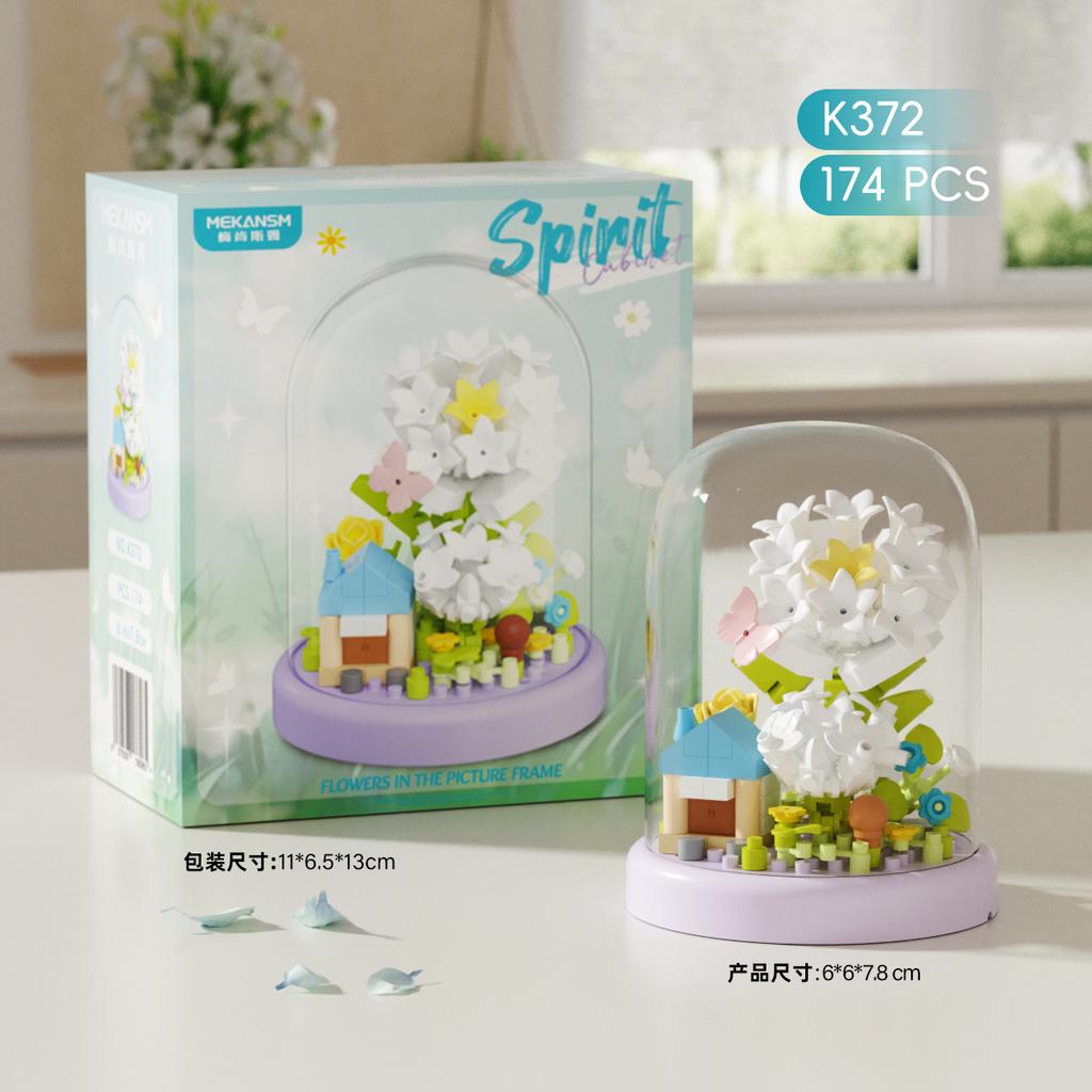 Bunte Mini-Blumen Haus Bausteine Mikro-Steine Pädagogisches Kinderspielzeug Geschenke für Weihnachten Neujahr Ornamente