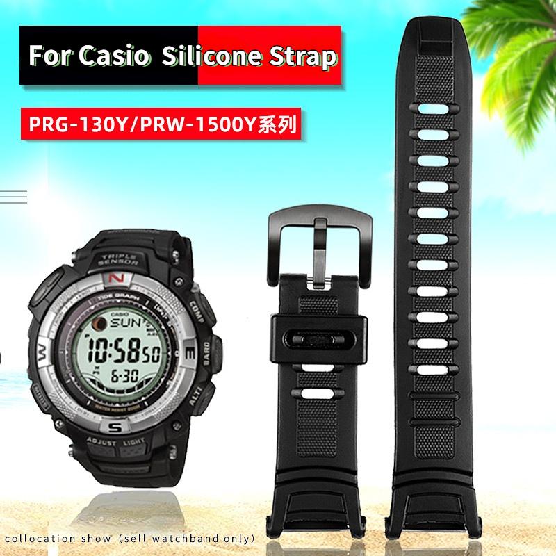 Cinturino per Orologio in Silicone Resina per Casio PROTREK 3206 3135 PRW-1500 PRG-130Y PRW-1500Y Cinturino 26*18mm Uomo Braccialetto Cinturino in Gomma
