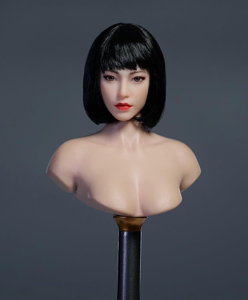 

[TOYBARJAPAN] Голова экшн-фигурки масштаба 1/6 для TBLeague и других фигурок, YMTOYS YMT102, Цвет кожи: жемчужно-белый, Подвижные глаза, Голова азиатской красавицы