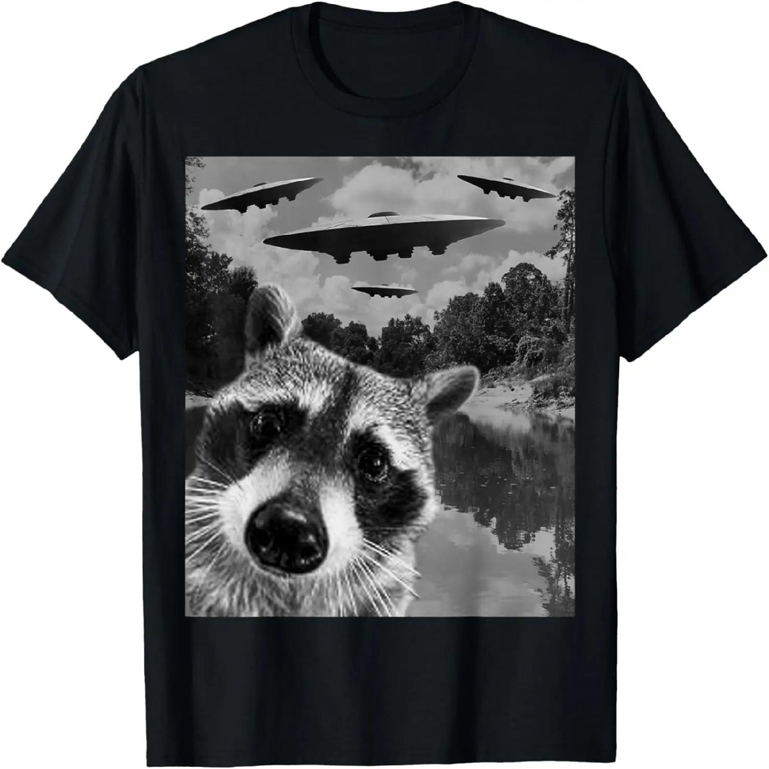 Графическая футболка Енот Селфи с НЛО Пришельцем Странная Футболка S