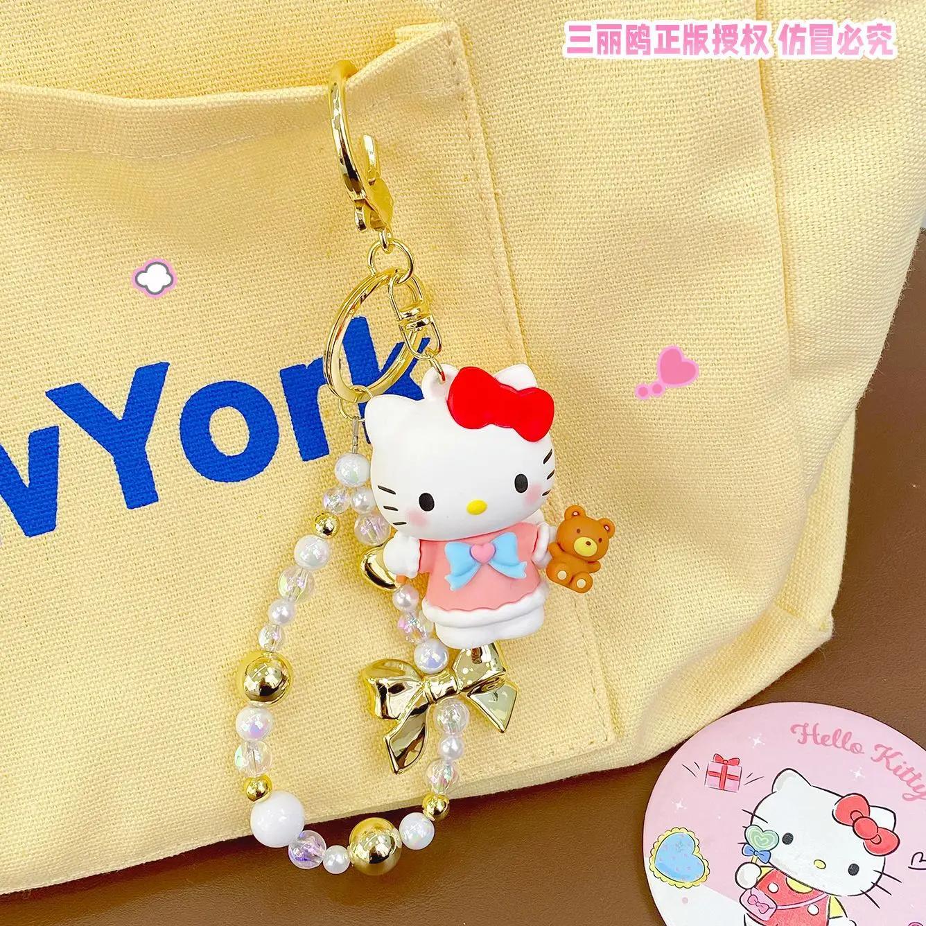 Sanrio Hello Kitty Кавайная Коллекция Маленький Ангел Линия Cinnamoroll Анимационный Дизайн Анимационная Мерчендайз Фигурка Брелок Подвеска Рюкзак Украшение