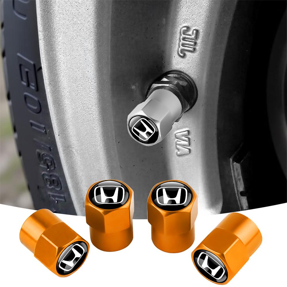 4PCS Car Wheel Tire Valve Cap Tyre Stem Cover For Honda Civic Accord Fit CRV Jazz Odyssey Prelude Insight Legend Stream HRV Pass YNGHK1
