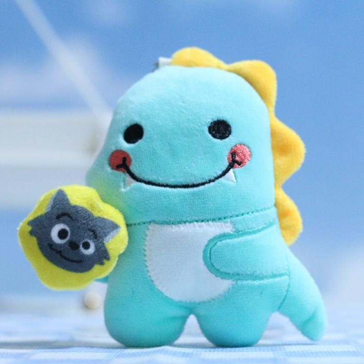 Colorful Dinosaur Plush Keychain Soft Toy With Music Fun For Kids Decoration Bag