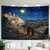 Celestial Starry Night Biblical Wall Tapestry Mural Hanging Decor Art Print Religious Christian Theme Home Living Room Decoratio
