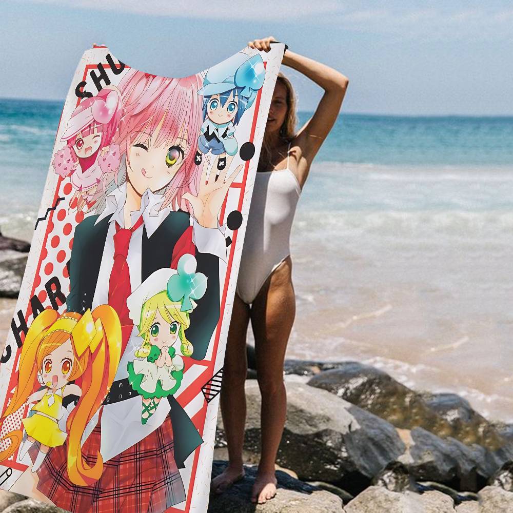 Shugo Chara Japan Anime Microfiber Printed Beach Towel Mountain Climbing Yoga Beach Swimming Running Absorbent Soft Towel