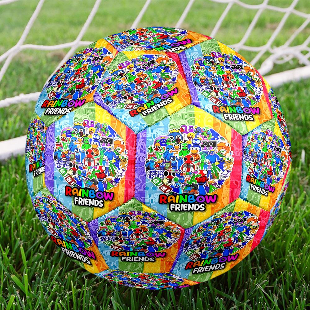 Piłka nożna Rainbow Friends Print Rozmiar 5, Standardowa piłka nożna na mecze i treningi sportowe, Idealny prezent dla fanów piłki nożnej