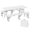 Three-Piece Folding Picnic Table and Bench Set - White