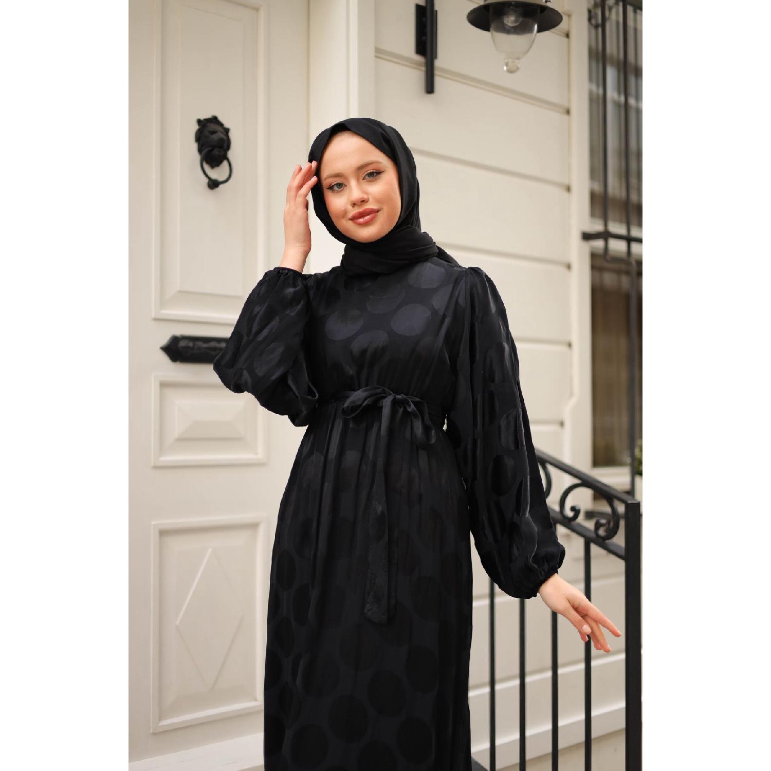 

Хиджаб Жаккардовое Эластичное Поясное Хлопковое Платье Лонг-Айленд Черный 38-40 коричневый