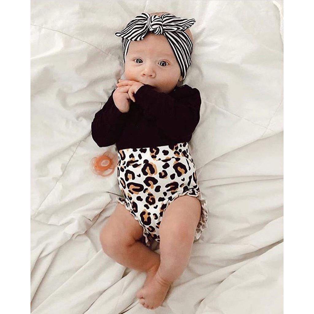 Newborn Clothes Leopard Print Sleepsuit Baby Outfit Cheetah Print