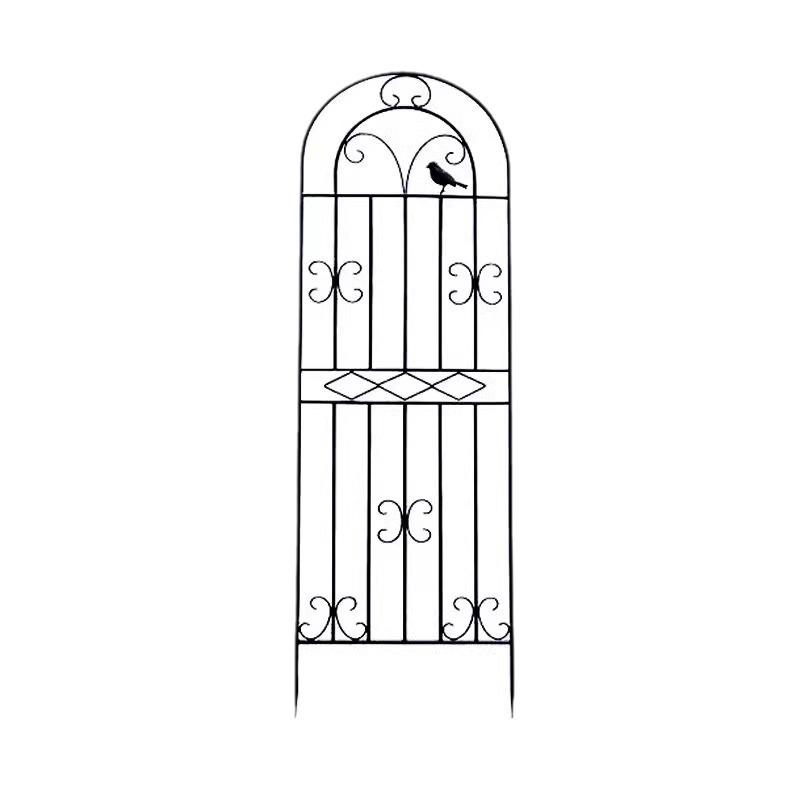 Wrought Iron Climbing Rose Trellis: Outdoor Courtyard Flower Stand & Clematis Support Pole