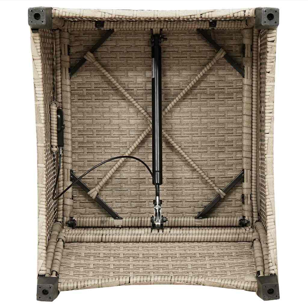 Lounger Beige Poly Rattan