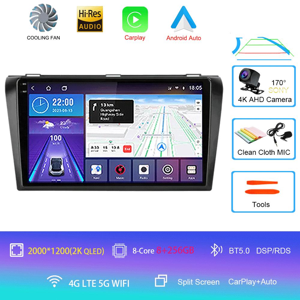 Android 14 Video Player Car Radio For Mazda 3 2004 -2009 2din with BOSE Multimedia Player Carplay Stereo GPS Head Unit