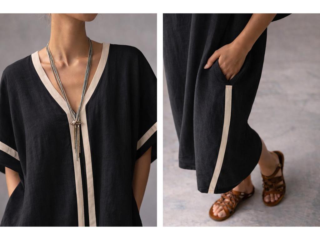 Damen Freizeit Langes Maxikleid mit kurzen Ärmeln - Neue Frühling/Sommer Kollektion