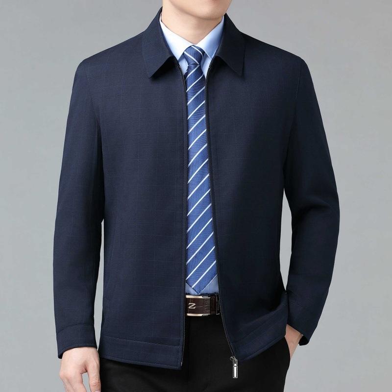 

High-end Wool Jacket for Men, Middle-aged and Elderly Dad, Lapel Winter and Autumn Coat, Large Size Business Casual Wool Top 175