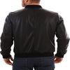 NOORA Men's Real Lambksin Black Leather Bomber Jacket ST071