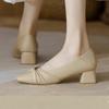 Fashion African Woman Shoe Chunky Sandals Square Toe Branded Pumps Slip on 2024 Shallow Mouth 3cm Heels Lace-Up Basketball Platform