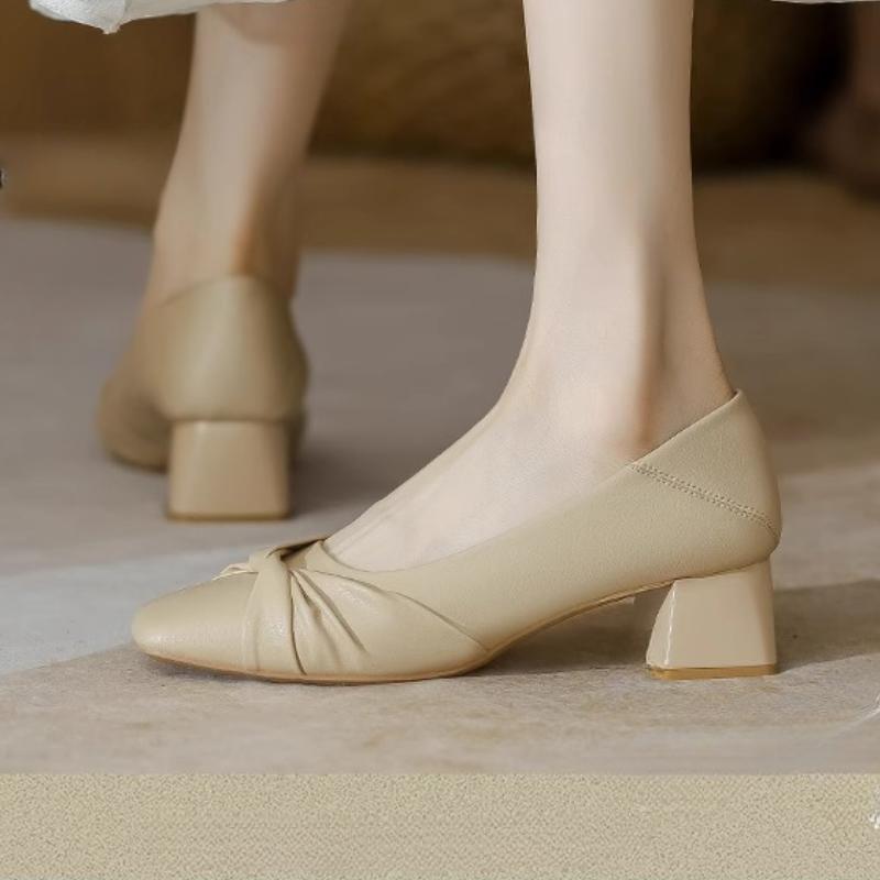 Fashion African Woman Shoe Chunky Sandals Square Toe Branded Pumps Slip on 2024 Shallow Mouth 3cm Heels Lace-Up Basketball Platform