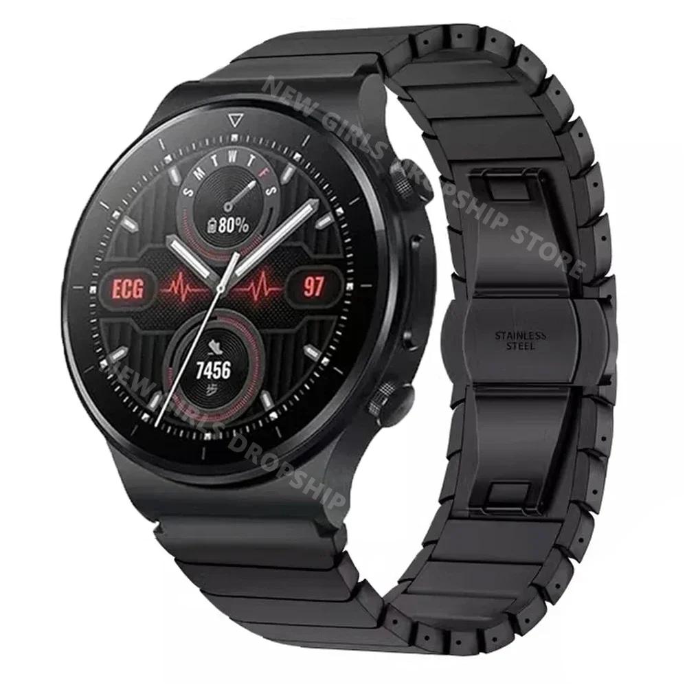 22mm Link Bracelet For Huawei Watch 4 Pro GT3Pro GT4 46mm Luxury Stainless Steel Band For For Amazfit GTR 47mm Alloy Metal Strap