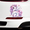 QT2336#15cm Pink Unicorn Waterproof Car Decorative Decal, Suitable for Cars, Laptops, Bumpers, Glass Window Sticker