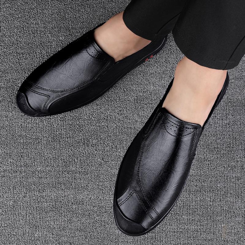 Leather Shoes for Men Casual Male Soft Sole Comfortable Shoes Slip-On Men Driving Shoes