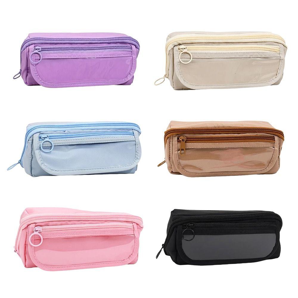 Large Capacity Pencil Case Polyester Stationery Organizer Portable Stationery Bag  Students