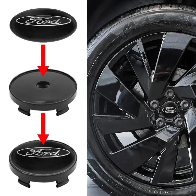 4PCS 60mm Car Wheel Center Hub Caps Sticker Emblem Decal For Ford Focus 2 3 MK3 MK4 Fiesta Kuga Explorer Mondeo Auto Styling