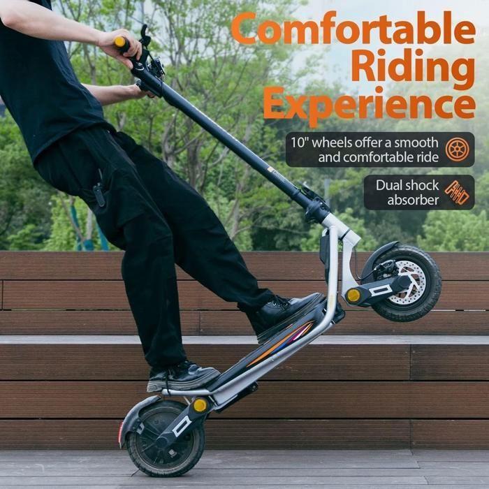 KuKirin A1 - Trottinette électrique pliable - Pneus 10" - Moteur 800W - Batterie 48V 13Ah - Autonomie 45KM - Max 45KM/H - IPX4