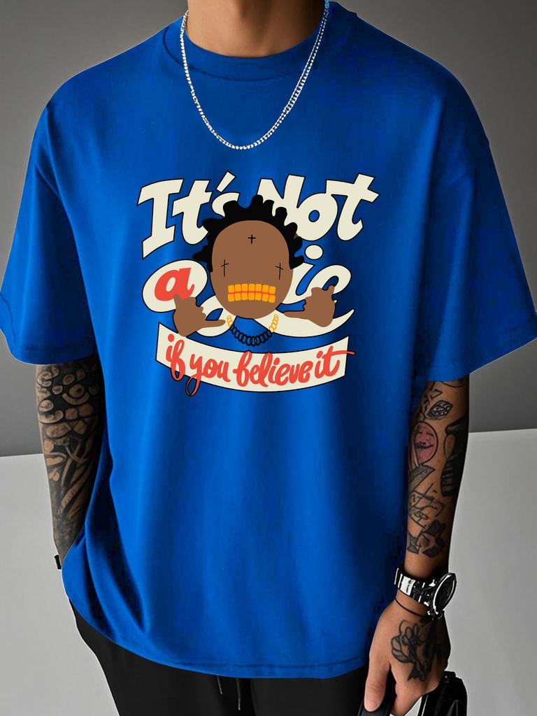 Unisex Summer Crew Neck T Shirt Hip Hop Character Letter Graphic Print Loose Short Sleeve Streetwear Casual Daily Fashion Tops