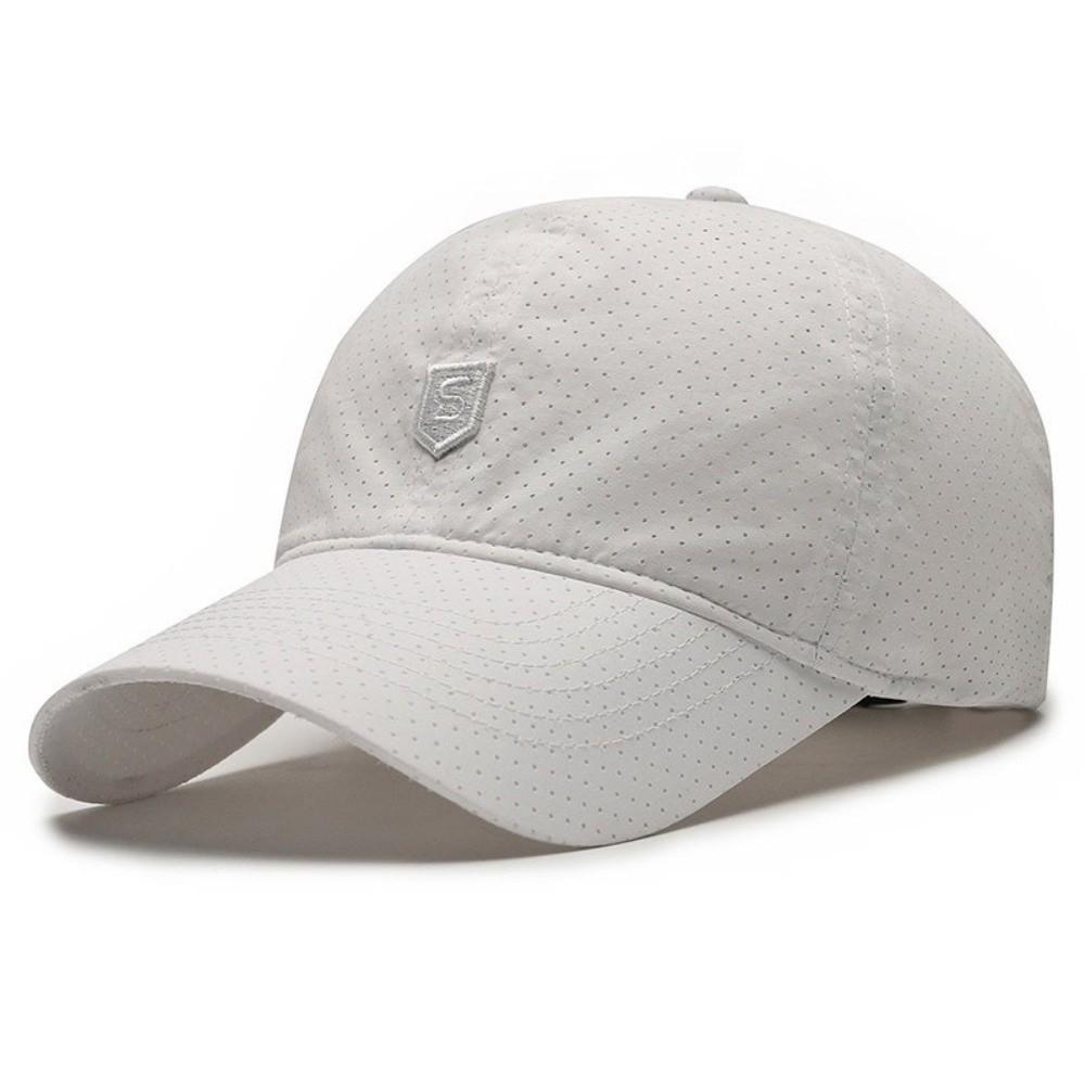 Breathable Perforated Quick-Drying Hat Sun Protection Letter S Embroidery Summer Sun Hat Adjustable Baseball Cap For Women Men