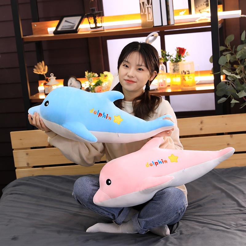 Marine Creature Plush Toy Soft Cute Dolphin Doll Children Doll Sleeping Pillow Aquarium Souvenir