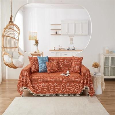 Chenille Sofa Throw Blankets BohemiaTassel Sofa Towel for Living Room Camping Anti Cat Scratch Sofa Cover Non Slip Couch Towel