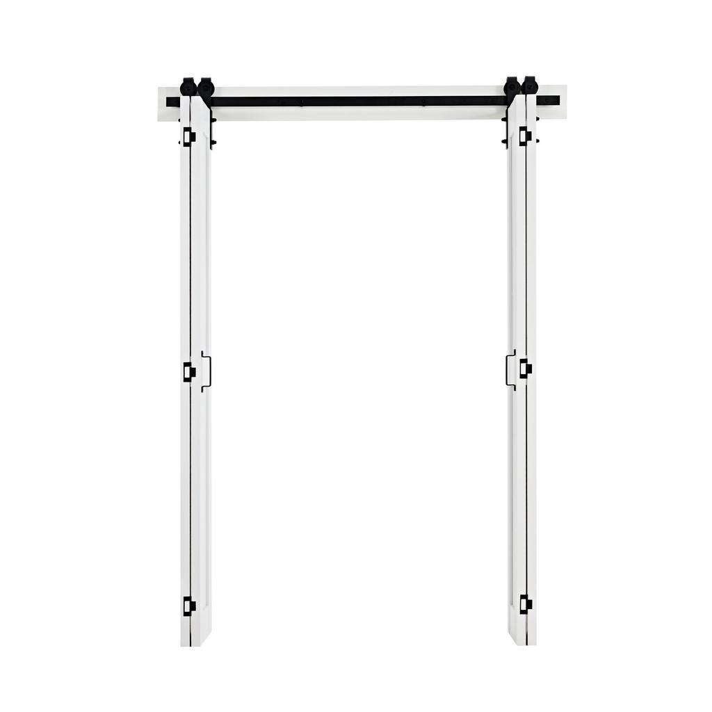 VEVOR Bifold Barn Door, 1219 x 2134 mm, MDF Bi-Fold Sliding Closet Doors, Hardware Kit Included, H-Frame Space-Saving Design