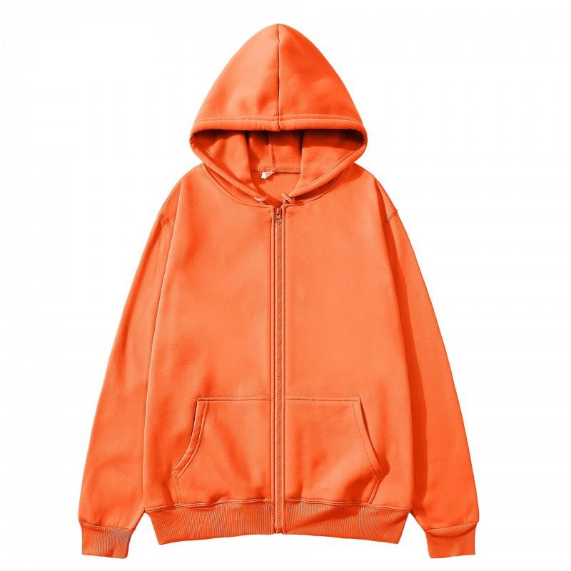 Felpa Unisex con Cappuccio e Zip Oversize Casual Pullover Leggera Misto Cotone Manica Lunga