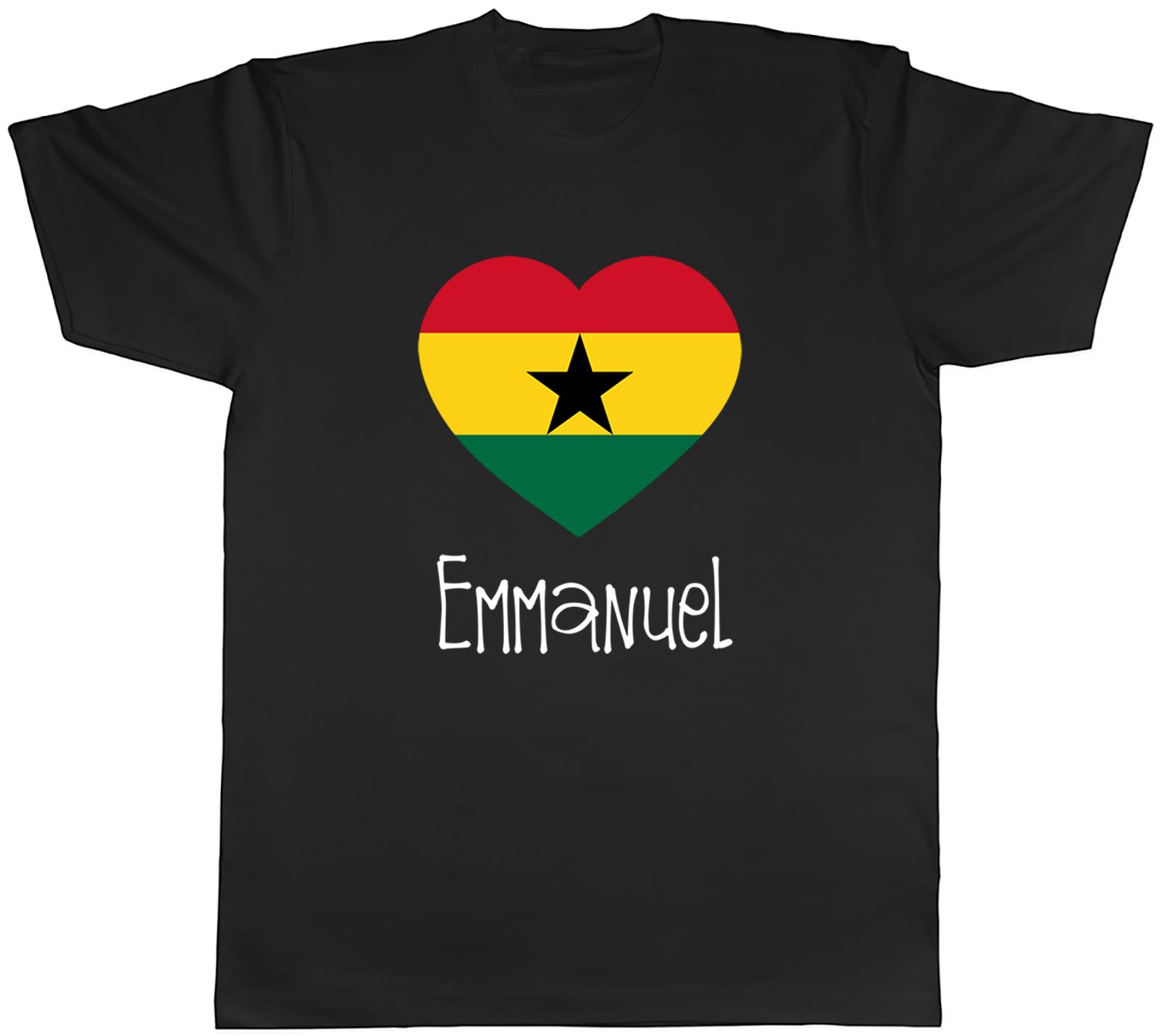 Personalised Love Ghana Football Fan Supporter Unisexs TShirt Tee Gift Top S