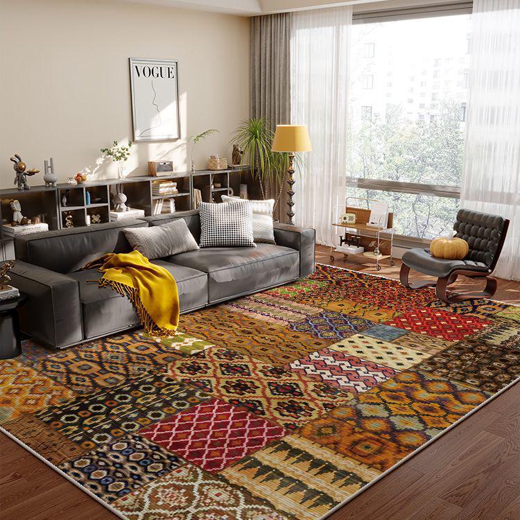 High-Grade French Retro Living Room Rug | Stain-Resistant American Sofa Blanket & Bedroom Floor Mat