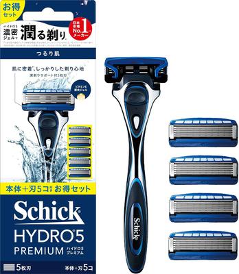 Schick Hydro 5 Premium Smooth Skin Kombipack 4 Ersatz-Rasierer Kunststoff Schwarz (Halter (mit Klinge) + Klingen) Herren
