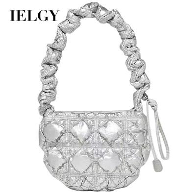 Ladies Silver Cloud Bag, Folded Casual Versatile Handheld Shoulder