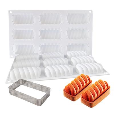 9 em uma fileira Twister Tarta Mold Mousse Bolo Molde de Silicone Sobremesa Cozimento