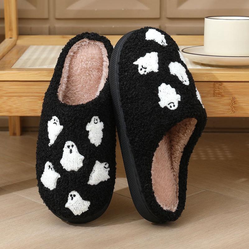 New Halloween Skull Cartoon Warm Winter Slippers Men and Women Couples Home Indoor Cotton Slippers