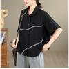 DIMANAF 2026 Women Plus Size New Summer Blouse Shirt Short Sleeve Casual Loose Lady Tops Shirts Embroidery Cotton