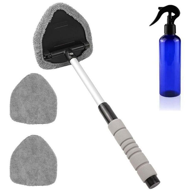Telescopic Microfiber Car Window Cleaning Brush & Scraper