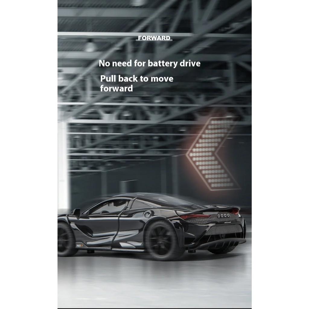 1/32 Mclaren 765LT Supercar Series Metal Alloy Diecast Model Car Fine Decorative Ornaments DIY Self Designed Gifts for Boyfriend
