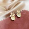Silver Needle Korea Dongdaemun Temperament New Earrings Geometric Opal Earrings Fashion Versatile New Personalized Earrings