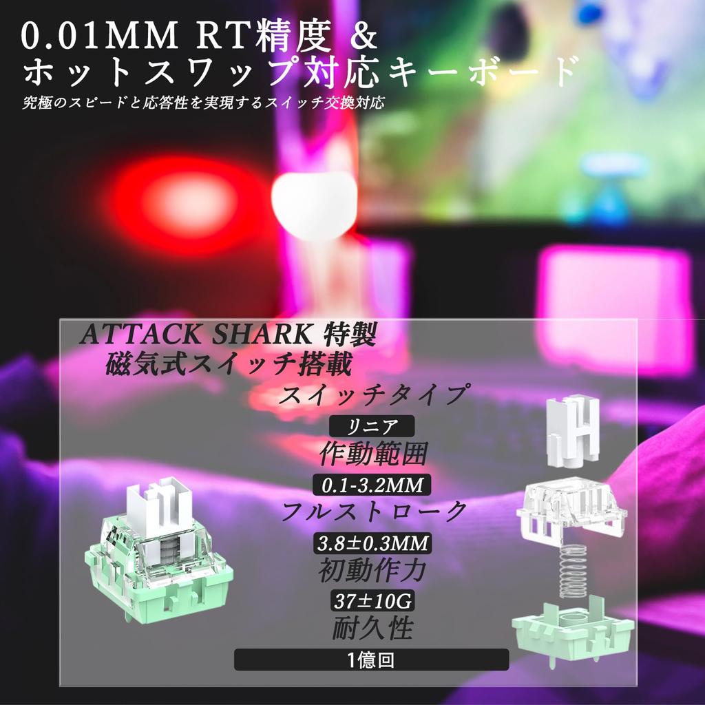 ATTACK SHARK MAMBASNAKE X60HE Rapid Trigger Gaming-Tastatur und -Maus Kabelloses Gaming Kabelgebundene mechanische Tastatur mit magnetischer 8000 Hz Polling-Präzision