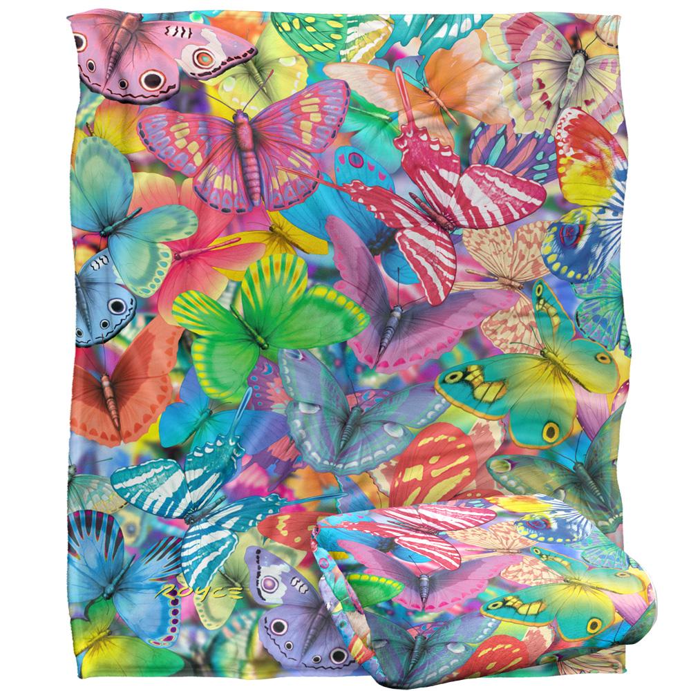 Royce McClure Butterfly Magic Colorful Silky Supersoft Blanket
