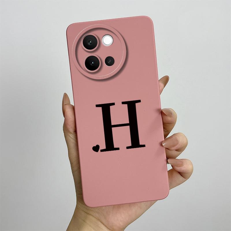 For Vivo V40 Lite Case 2024 Cute Letters Shockproof Capa Liquid Silicone Back Protector Phone Cover For Vivo V40 Lite 5G Bumper