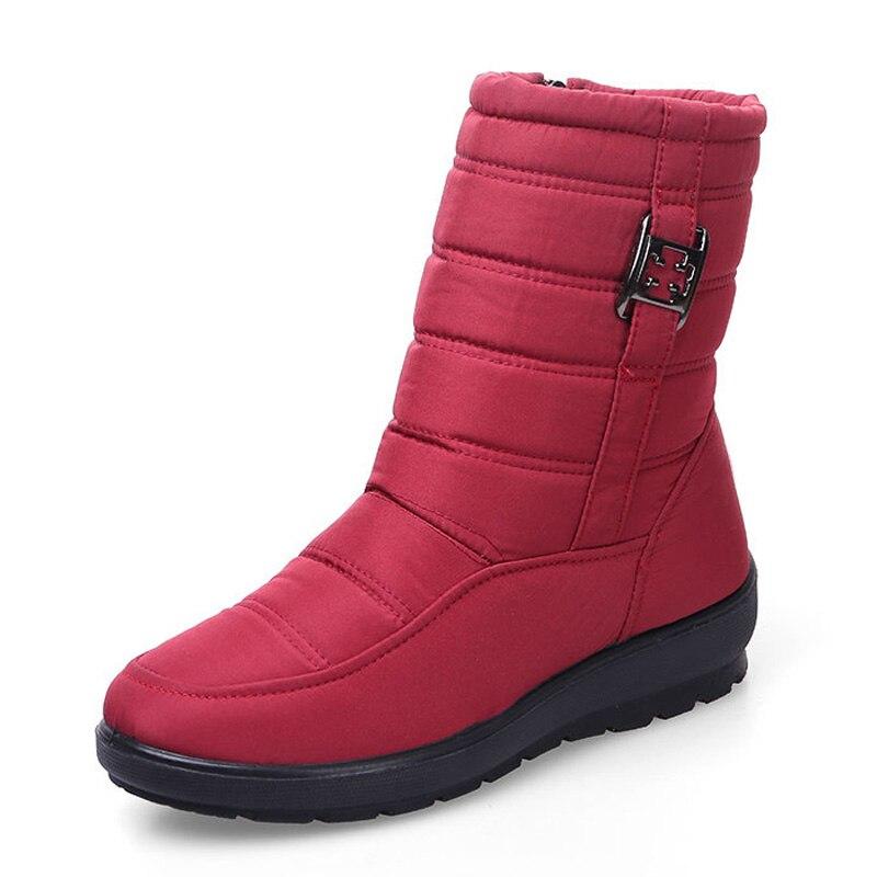 Damen Winterstiefeletten mit Plateau-Keilabsatz, wasserdicht, Schneestiefel, bequem, dicker Plüsch, warme Stiefeletten, Damenschuhe, Botas Mujer