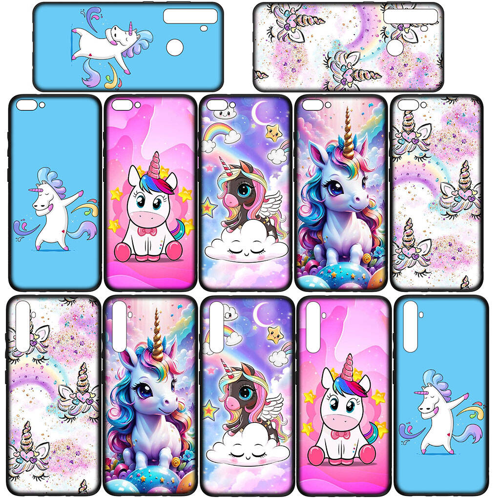 Phone Case for Samsung Galaxy S25 S23 S22 S21 S24 Ultra FE A05 A06 A15 A16 A36 A37 A35 A34 A54 A55 A56 A57 A25 A26 A53 A17 Cartoon Unicorn Horse Cover