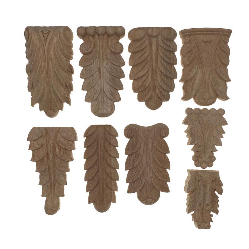 European-Style Solid Wood Column Capital and Base for Furniture, Cabinet, or Wine Cabinet Decoration