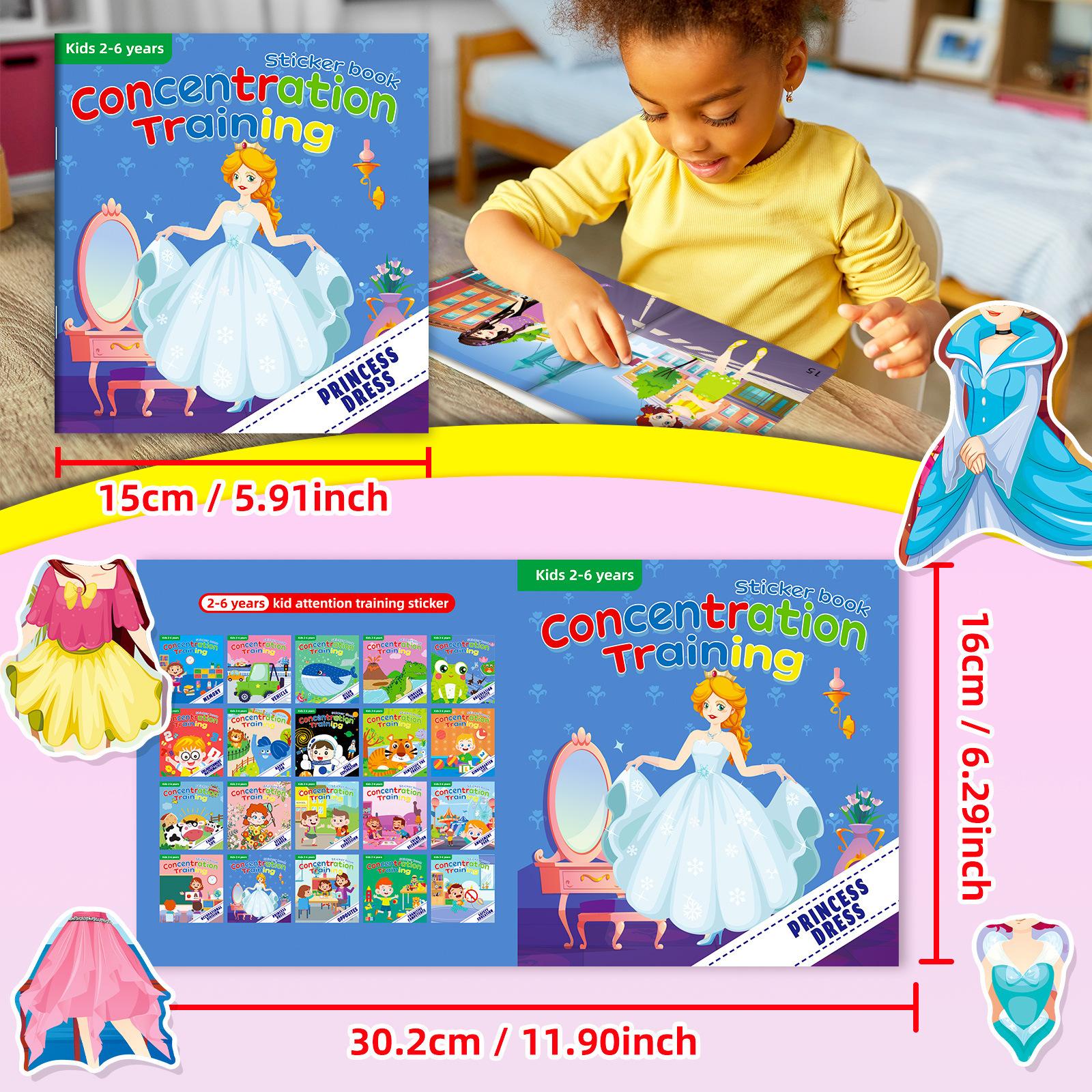 

Наряди принцессу, игрушка, книга с наклейками, ранняя развивающая головоломка для малышей, тренировка внимания, сделай сам, тихая книга